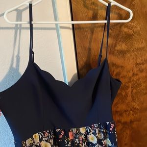 Navy floral Cassondra Maxi Dress with sexy back cutout